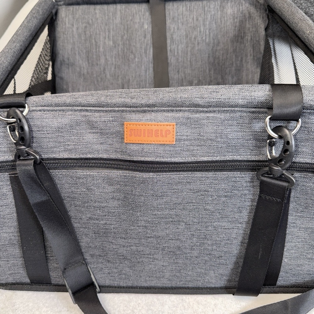 SWIHELP Pet Car Booster Seat Gray Travel Carrier Dog Cat Safety Seat 17"